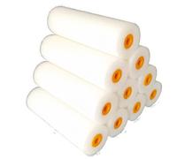 Quercos Confezione da 10 Rullo di ricambio per vernice Superfein - Rullo in schiuma da 11 cm diritto - Mini Rulli Vernice per lacca all'acqua e solventi. Schiuma di ricambio poliestere ad alta densità