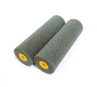 Quercos Pack 2 Ricambio Rullo Vernice - Rullo Schiuma Nero 11 cm Bordo Piatto - Mini Rulli Vernice per lacca all'acqua e solventi. Spugna di ricambio poliestere.