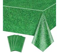 QUERICKY 4 pezzi tovaglia verde erba, 220x130 cm modello erba copritavolo Golf campo da calcio tovaglia per feste a tema sportivo forniture decorazioni eventi sportivi