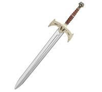 quescu Spada giocattolo di King Arthur, spada lunga medievale, spada lunga medievale, in plastica, accessori per costume da cavaliere medievale per oggetti di scena rinascimentali, Testa di leopardo