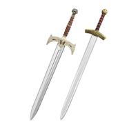quescu Spada giocattolo di King Arthur, spada lunga medievale, spada lunga medievale, in plastica, accessori per costume da cavaliere medievale per oggetti di scena rinascimentali (2 spade)