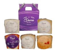 QUESOS LA ALDEA | Cesta Regalo di Formaggi di Capra - 5 Spicchi: Tierno, Semistagionato, al Vino Rosso, al Whisky e alla Paprika | Degustazione Gourmet | Cesto di Formaggi Artigianali