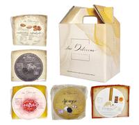 QUESOS LA ALDEA | Cesto Regalo Gourmet di Formaggio di Pecora 950g | 5 Spicchi : Zafferano, Paprika, Aglio Nero, Tartufo e Mandorla Croccante | Pack Semi Curato | Cesta Natalizia, Regalo Gastronomico