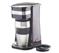 Quest 35189 Macchina da caffè con filtro, macchina da caffè portatile, capacità 420 ml, tazza termica da viaggio inclusa, funziona con caffè macinato e cialde di caffè, espresso istantaneo e altro