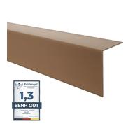 Quest - Angolo di protezione dei bordi in PVC, senza nastro adesivo, barra angolare e protezione degli angoli, 50 x 50 mm, 200 cm, marrone