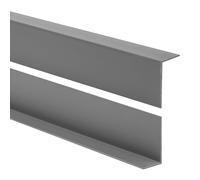 Quest Angolo di protezione per bordi in PVC, senza nastro adesivo, listello angolare e protezione per gli angoli, 35 x 18 mm, 200 cm, grigio scuro