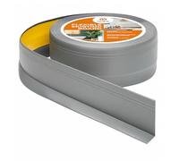 Quest Battiscopa morbido autoadesivo con fresature - 50 mm x 20 mm - battiscopa in PVC per cucina, bagno, parete, pavimento - decorativo, resistente ai raggi UV - 10 metri, grigio