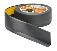 Quest Battiscopa Morbido Adesivo - 50 mm x 20 mm - Listello in PVC, Finitura Flessibile, Profilo Angolare per Cucina, Bagno, Parete, Pavimento - Decorativo (Grigio scuro, 5m)
