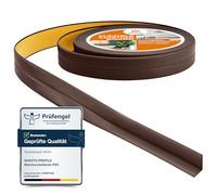 Quest Battiscopa Morbido Adesivo - 10 mm x 10 mm - Striscia di Chiusura Nastro Sigillante Per il Bagno Per la Cucina PVC Flessibile Stretto Decorativo - (Marrone scuro, 5m)