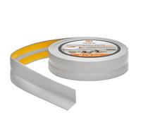 Quest Battiscopa Morbido Adesivo - 18 mm x 18 mm - Striscia di Chiusura, Nastro Sigillante Per il Bagno, Per la Cucina - PVC, Flessibile, Decorativo (Grigio, 25m)