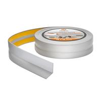 Quest Battiscopa Morbido Adesivo - 18 mm x 18 mm - Striscia di Chiusura, Nastro Sigillante Per il Bagno, Per la Cucina - PVC, Flessibile, Decorativo (Argento, 5m)
