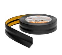 Quest Battiscopa Morbido Adesivo - 25 mm x 25 mm - Finitura Flessibile, Listello in PVC, Profilo Angolare per Cucina, Bagno - Decorativo, Resistente ai raggi UV (Nero, 15m)