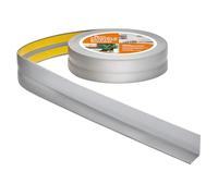 Quest Battiscopa Morbido Adesivo - 30 mm x 30 mm - Finitura Flessibile, Listello in PVC, Profilo Angolare per Cucina, Bagno, Parete, Pavimento - Decorativo, Resistente ai raggi UV (Argento, 15m)