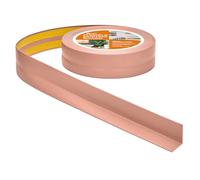 Quest Battiscopa Morbido Adesivo - 30 mm x 30 mm - Finitura Flessibile, Listello in PVC, Profilo Angolare per Cucina, Bagno, Parete, Pavimento - Resistente ai raggi UV (Marrone chiaro, 20m)