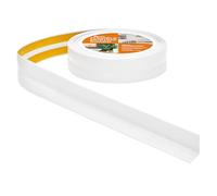Quest Battiscopa Morbido Adesivo - 30 mm x 30 mm - Finitura Flessibile, Listello in PVC, Profilo Angolare per Cucina, Bagno, Parete, Pavimento - Decorativo, Resistente ai raggi UV (Bianco, 15m)