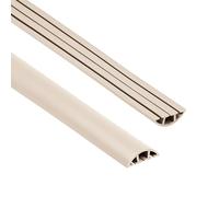 Quest Canalina Passacavi 40 mm PVC 3 Canali - Beige, 200 cm | Copricavi da pavimento autoadesivo, protezione antinciampo, per casa, ufficio e garage, atossico e senza forare