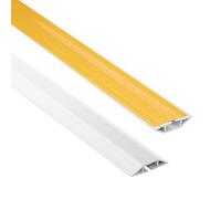Quest Canalina Passacavi Autoadesivo - Larghezza 60 mm - Canalina per Cavi da Pavimento, Guida per Cavi da Terra, Protezione Antiinciampo in PVC - Lunghezza 200 cm, Bianco