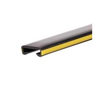 Quest Corrimano in PVC 40x8 per scale, in plastica, profilo per corrimano in gomma, Nero-Giallo