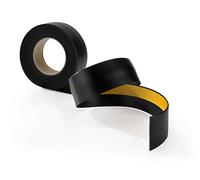 Quest Listello di Copertura Piatto Adesivo - Larghezza 30 mm - Listello per finestra, per interni - PVC, Flessibile, Resistente ai raggi UV - Lunghezza 5 metri (Nero, 50mm)
