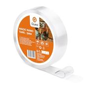 Quest Nastro biadesivo trasparente riutilizzabile - Nastro adesivo in gel 30 mm/5 m, forte forza adesiva, ideale per casa, ufficio, bagno e auto (2 m)