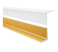 Quest Paraspigoli con profilo angolare in PVC, autoadesivo, listello angolare, da 200 cm e 35 x 18 mm, bianco