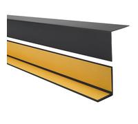 Quest Paraspigoli con profilo angolare in PVC, autoadesivo, listello angolare, da 200 cm e 35 x 18 mm, nero
