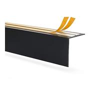QUEST Profilo angolare in PVC, per binario di tenda, pannello in plastica per binario, listello angolare, listello di copertura, lunghezza: 200 cm, colore: nero, dimensioni: 40 x 40 mm