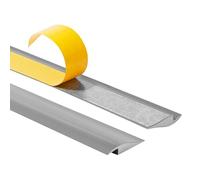 Quest Profilo di Transizione Autoadesivo in PVC, Listello di Giunzione per Compensazione di Altezza - 50 mm x 7 mm - 2 Metri - Profilo di Finitura, di Adattamento, di Livellamento (Grigio)