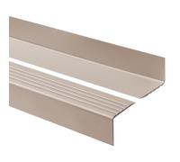 Quest Profilo Gradini PVC e Gomma 50 x 42 mm Antiscivolo - Beige, 275 cm | Coprigradino angolare in PVC e gomma, protegge i bordi dei gradini, per scale interne ed esterne, di alta qualità