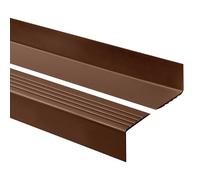 Quest Profilo Gradini PVC e Gomma 50 x 42 mm Antiscivolo - Marrone, 275 cm | Coprigradino angolare in PVC e gomma, protegge i bordi dei gradini, per scale interne ed esterne, di alta qualità