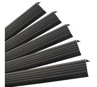 Quest Profilo per bordi delle scale, autoadesivo, 40 x 25 mm, antiscivolo, in plastica PVC, 100 cm, set (nero, 5 pezzi)