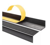 Quest Profilo per Gradini PVC 40 x 25 mm Antiscivolo - Nero-Argento, 80 cm