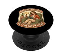 Questa ansia sociale è cronica, ma il libro è una donna iconica PopSockets PopGrip Adesivo
