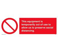 Questa apparecchiatura è temporaneamente fuori uso per consentirci di preservare il distanziamento sociale. segno - 300x10.