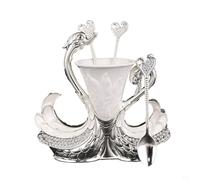 Questa attraente collezione bicolore offre una bella presentazione con pezzi funzionali per caffè e dessert (cucchiaio argentato)