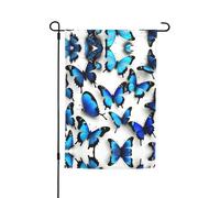 Questa bandiera da giardino con molte farfalle blu è il benvenuto ospiti a casa tua con unica. Perfetta per qualsiasi terrazza, patio, portico anteriore o veranda e fai affascinanti dichiarazioni