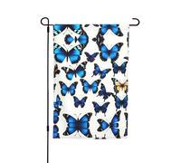Questa bandiera da giardino con molte farfalle blu è il benvenuto ospiti a casa tua con unica. Perfetta per qualsiasi terrazza, patio, portico anteriore o veranda e fai affascinanti dichiarazioni