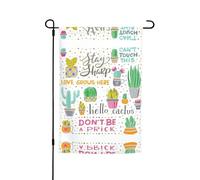 Questa bandiera da giardino con stampa di cactus succulenti è il benvenuto ospiti a casa tua con unico. Perfetta per qualsiasi terrazza, patio, portico anteriore o veranda e fai affascinanti