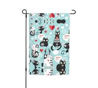 Questa bandiera da giardino con stampa di gatti bianchi e neri è il benvenuto ospiti a casa tua con unica. Perfetta per qualsiasi terrazza, patio, portico anteriore o veranda e fai affascinanti