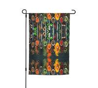 Questa bandiera da giardino con stampa di spezie è il benvenuto ospiti a casa tua con unica. Perfetta per qualsiasi terrazza, patio, portico anteriore o veranda e fai affascinanti dichiarazioni