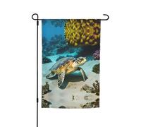 Questa bandiera da giardino con stampa tartaruga marina è il benvenuto ospiti a casa tua con unica. Perfetta per qualsiasi terrazza, patio, portico anteriore o veranda e fai affascinanti dichiarazioni