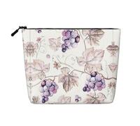 Questa bella borsa cosmetica stampata a singolo strato con foglie d'uva presenta un design categorizzato per riporre i tuoi strumenti di scrittura, forniture artistiche e piccoli oggetti quotidiani