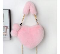Questa borsa a forma di cuore in pelliccia sintetica di coniglio è perfetta per ragazze e studentesse. È un eccellente regalo da fare alle ragazze per San Valentino e Capodanno Colore unicoFlanella