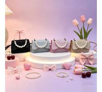 Questa borsa a mano nuova da 1 pezzo con perle è casual, minimalista e alla moda, caratterizzata da un design con chiusura a ribaltina e tracolla non regolabile, molto adatta per uscite quotidiane, sh