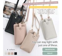 Questa borsa a spalla/tracolla/portafoglio per telefono in vera pelle compatta è leggera e versatile. Presenta un design con chiusura a cerniera e una tracolla regolabile, rendendola adatta per le don