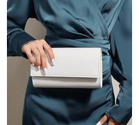 Questa borsa clutch di lusso elegante e sobria in pelle PU a specchio di colore unito è leggera e portatile, perfetta per adolescenti, donne, studentesse universitarie, nuovi arrivati nel mondo del la