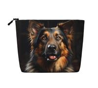 Questa borsa cosmetica stampata a un solo strato con pastore tedesco presenta un design categorizzato per riporre i tuoi strumenti da scrittura, forniture artistiche e piccoli oggetti quotidiani