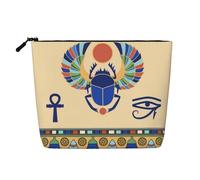Questa borsa cosmetica stampata a uno strato singolo con scarabeo egiziano presenta un design categorizzato per riporre i tuoi strumenti da scrittura, forniture artistiche e piccoli oggetti quotidiani
