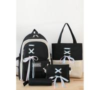 Questa borsa da donna non è solo un semplice articolo, ma trasmette anche il tuo stile di vita e la tua attitudine. Set da 4 pezzi con borse per il pranzo e porta matite, zaini per bambini, zaini per