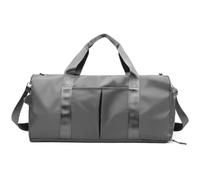 Questa borsa da palestra unisex è ideale per gli allenamenti e i weekend fuori porta. Include uno scomparto per le scarpe e uno per gli indumenti. (Grigio, Piccolo)
